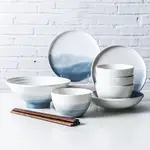 日式 山河 陶瓷餐具12件組