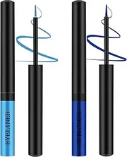 Apooliy 2pcs Matte Eyeliner,Waterproof Liquid Eye Liner,Long Wear 2 Colors Eyeliner Pen，Quick-Drying Colorful Eyeliner Stick,Blue,Brown