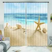 Sand Stars On Great Beach 3D Blockout Photo Print Curtain Fabric Curtains Window
