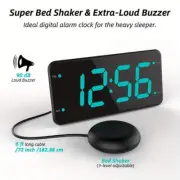 Extra Loud Alarm Clock Radio - Dual Alarm, 7-Inch Display, Full Range Dimmer, 2