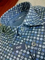 NWT Stone Rose men's size XL long sleeve button down Knit Shirt Geo/Diamonds