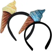 DRESSOOS 2pcs Women Ice Cream Headbands Cute Hair Bands for Face Washing Makeup and Spa Stylish Accessories for Teen and Women Versatile Hair Holders