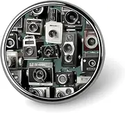[FZMVSQH] Retro Cool Camera Collection Printed Round Button Pin Badges Metal Pinback Buttons 1 Inch Pins for Hat Shirt Clothing Bags Decoration, Circular, Aluminum