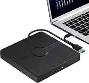 External Blu Ray Drive, BD Player with Read/Write Capability Portable Blu-ray Player with USB 3.0 and Type-C CD/DVD Burner 3D Blu-ray Drive Compatible with Win10 and Mac OS,Drive Blu Ray Player for PC