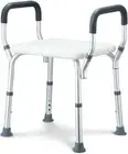 Shower Chair Adjustable Bath Stool Shower Bench Tub Seat with Padded Armrest...