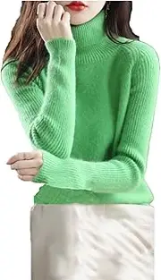 [Hamthuit] Women Slim Fit Sweater Casual Long Sleeve Sweater Turtleneck Pullover Jumper Soft Warm Pullover