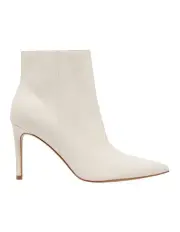 [Nine West] Gabria Heeled Ankle Boot in Ivory