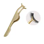 Stainless Steel Tweezers False Eyelashes Extension Make Up Clip Forceps Tool