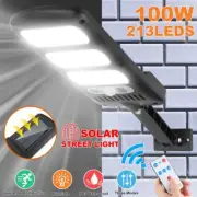 213 LED Solar Light Outdoor Motion Sensor Security Light Wall Lamp Garden+Remote