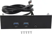 USB3.2 GEN1 Front Panel 5.25 Inch, 3 Port 19 Pin Optical Drive Front Panel Hub Adapter for Win 7 8 10 11 2003 for Linux, Computer Expansion Board Internal Front Metal Panel