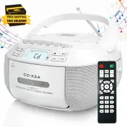 CD Player Boombox Cassette Player Combo with Bluetooth,Am/Fm Radio,Stereo Sound