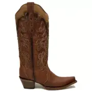 Corral Boots Milagro Embroidered Studded Snip Toe Cowboy Womens Brown Casual Bo