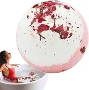 Organic Bathing Bombs - Bubble Shower Bomb with Dried Flower | Bath Salt Balls Bubble Bath Fizzy, Moisturizing Natural Scented Bath Oil Ball Kids Bath Valentine's Day Christmas Beutee