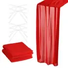 2Pcs 10Ft Chiffon Table Runner 28 x 120 Inch Rustic Gauze Tablecloth Red