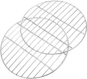 Mobestech 2pcs Round Stainless Steel BBQ Grill Rack Versatile Wire Mesh for Baking Roasting and Smoking for Chicken Cookies and More Safe Design
