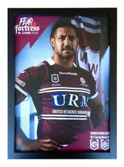 Framed 2025 Manly Sea Eagles NRL Football Poster - Taniela Paseka - 45 x 32cm
