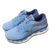 在飛比找ETMall東森購物網優惠-Mizuno 慢跑鞋 Wave Sky 6 男鞋 藍 超寬楦