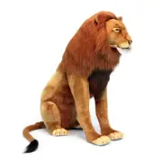 Lion Sitting Hansa Realistic Cute Soft Animal Plush Toy 80cm L **FREE DELIVERY**