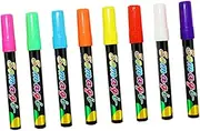 Hohopeti 8pcs Fluorescent Marker Pens Vibrant Erasable Highlighters for Whiteboards Chalkboards LED Portable Dust Ink for Easy Cleanup Office and School