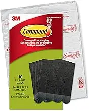 Command Picture Hanging Strips, Black, X-Large, 10 Pairs (20 Strips) - Adhesive Strips - for Pictures, Frames, Mirrors, Wall Decor - Damage Free Hanging