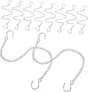 CLISPEED 10Pcs Hanging Chains with Hooks Garden Plant Hangers for Bird Feeders Ornaments and Billboards Long Versatile Easy to Install