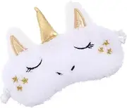 Healeved 1Pc Adorable Unicorn Plush Sleeping Eye Mask Soft and Comfortable Light Blocking for Home Travel and Nap Sleep Aid for