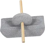Generic 1 Set Traditional Stone Mill Manual Hand Crank Pestle for Grinding Tea Coffee Beans Spices Compact Desktop Design with Ergonomic Natural Material for Kitchen Use