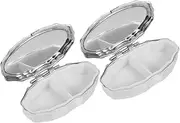 2pcs Box Travel Medicine Case Iron Travel Organizer Medication Case for Travel Silver Cases Reusable Pp