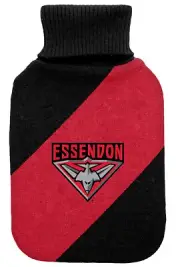 Essendon Bombers Hot Water Bottle & Cover. AFL. Australian Football League