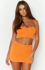 Clover Orange Knit Corset Top