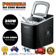 Portable Ice Cube Maker Commercial Machine 2L Home Bar Benchtop Countertop Black