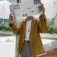 在飛比找momo購物網優惠-【Dition】韓系oversize西裝外套 正裝單排釦 正