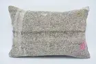 Cushion Case, Boho Pillow, Throw Kilim Pillow, 16"x24" Beige Pillow