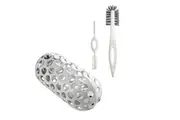 Boon 26cm Clutch Basket w 2x Trip 27cm 18cm Baby Bottle Cleaning Brushes . Set