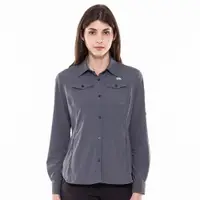 在飛比找樂天市場購物網優惠-【POLAR BEAR】女抗UV彈性格紋休閒襯衫-深灰-22