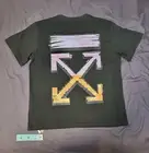 Off-White Virgil Abloh Pink & Orange Stencil Arrows Black T-Shirt Large