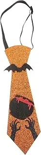[ANDRESLAD] Halloween Cosplay Neck Tie Pumpkin Color Tie for Party Creepy Decor Neckwear