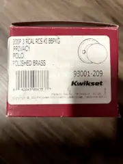Kwikset 300P 3 RCAL RCS K1 BBPKG Privacy Polished Brass 93001-209 (F1)