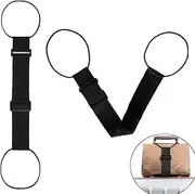 [Generic] 1 Pack Luggage Straps for Add a Bag Bungees Lightweight Easy Elastic Wrap Belts for Attaching Extra Bags Purse to Suitcase Handle Handbag Backpack Spinner (Black, One Size)