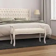 Home Decor | Upholstered Decorative Bench with Armrests | Bedroom Bench for End of Bed | 110 x 45 x 60 cm