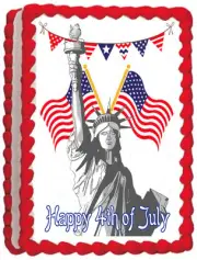 LIBERTY STATUE Image Edible Cake topper decoration