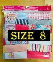 Wonder Nation Girls' Underwear Cotton Bikini Panties, 14 Pack Size 8