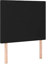 vidaXL LED Headboard - Black Fabric BedHead - Modern Adjustable Bed Header with Colorful Light Strip