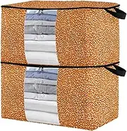 sanluoli 90L 2 Pack Shoe Organizer Under Bed with Reinforced Handles, clear window Sweater Storage Organizer For Closet