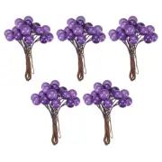 50 Pcs 12mm Artificial Berry Artificial Holly Berries with Wire Stems Purple
