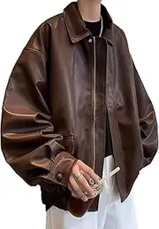 [Zylphorix] Timeless Brown Leather Jacket for Men - Elegant Style & Versatile for Casual or Formal Wear