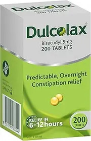 Dulcolax Tablets 5mg - Predictable Constipation Relief - Two Way Action to Stimulate Bowels and Soften Stools, 200 Tablets
