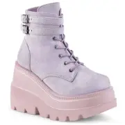 Demonia Shaker-52 Gothic Cyber Punk Platform Boots Hologram Lavender