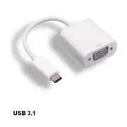 Kentek USB 3.1 Type C to VGA HD15 Adapter Video TV Laptop PC Projector Monitor