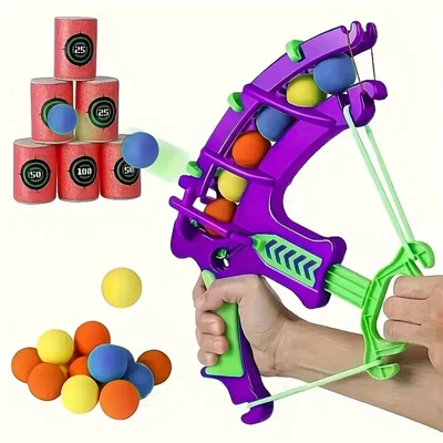 Kids Shooting Game Toy Bow Arrow Set w/ 6 Targets & 6 Foam Balls Indoor Outdoor